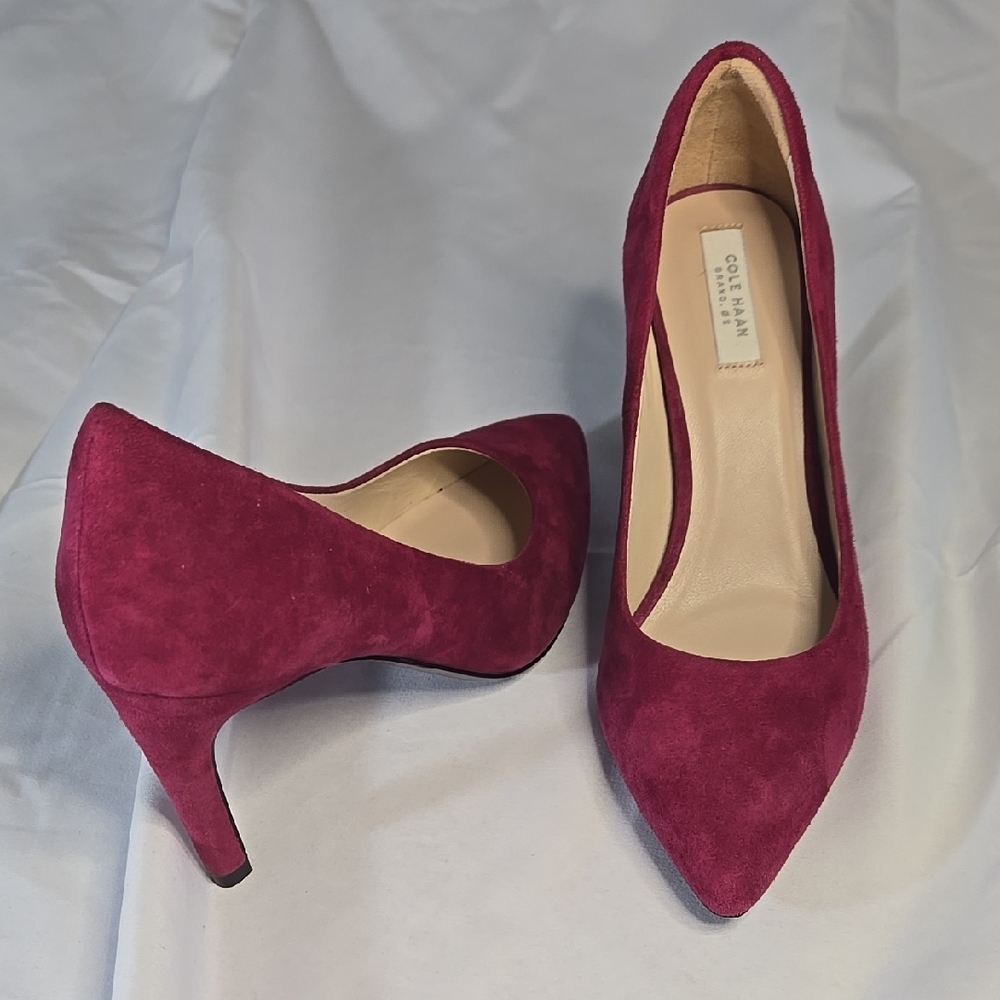 Cole Haan Women's Burgundy Suede Heels